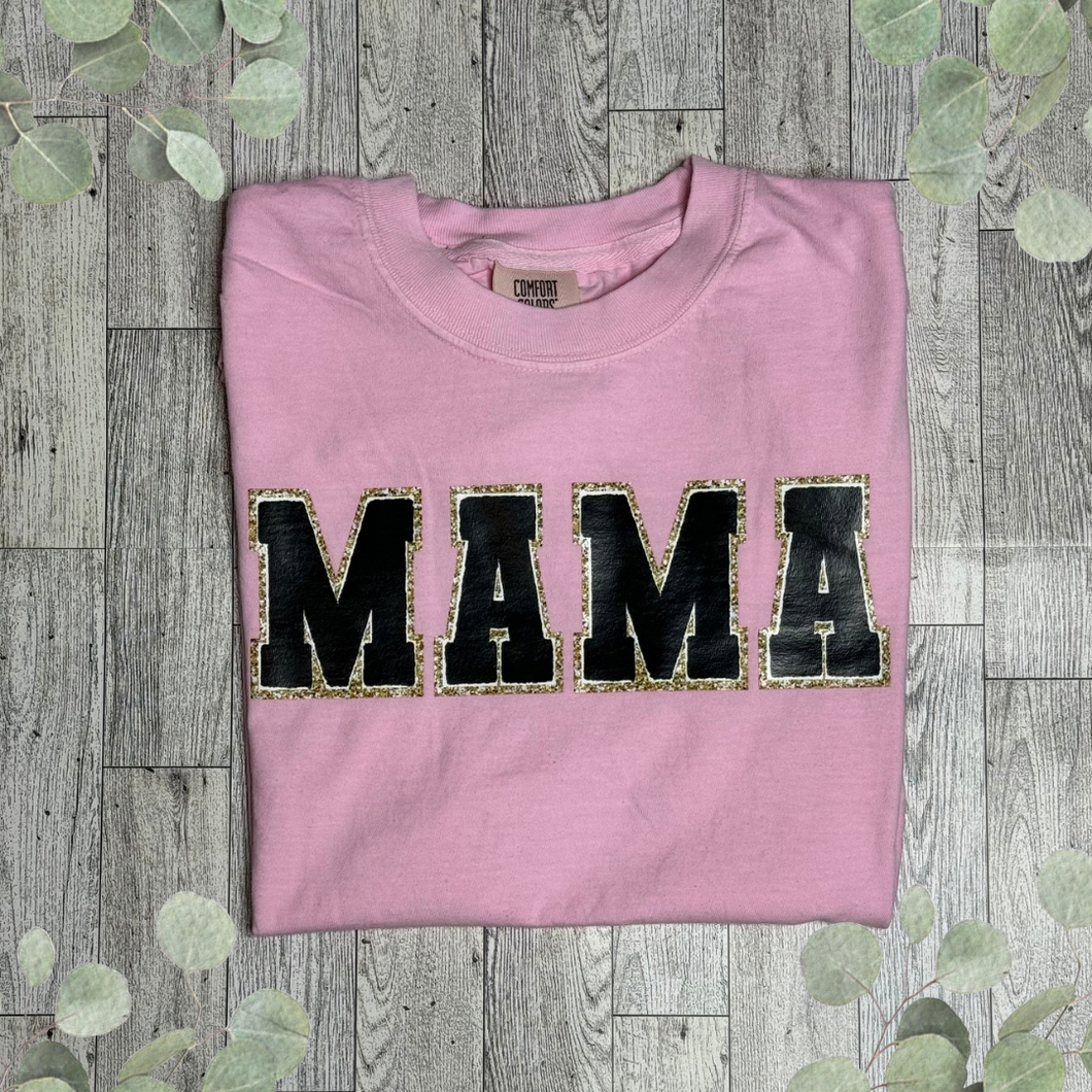 Mama W/Gold Outline Tee