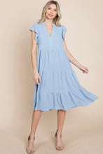 Load image into Gallery viewer, Ruffle Blue Midi Dress
