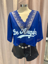 Load image into Gallery viewer, Blue LA lace V-Neck Jersey
