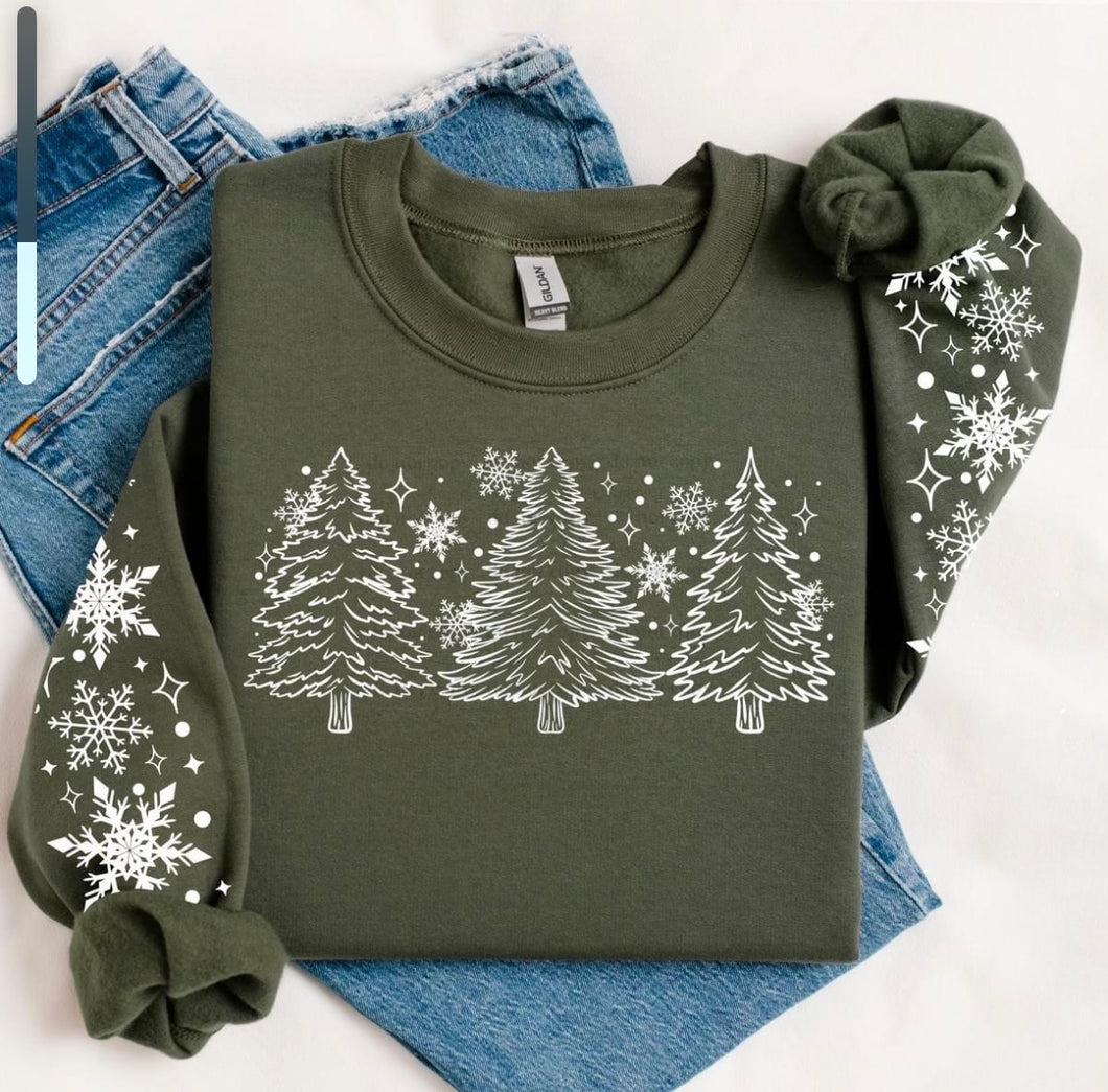 White Christmas Green Sweatshirt