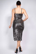 Load image into Gallery viewer, Black/ Silver Sequins Dress
