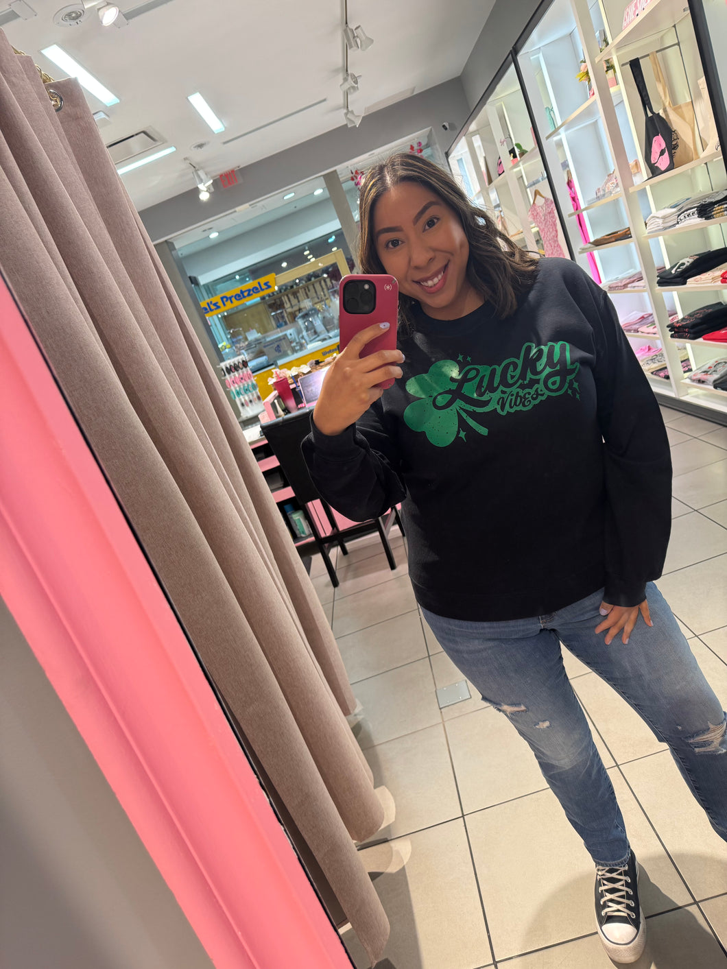 Lucky Vibes Black Sweatshirt