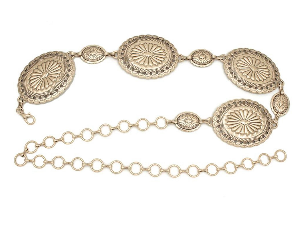 Karol Oval Chain Belt Gold