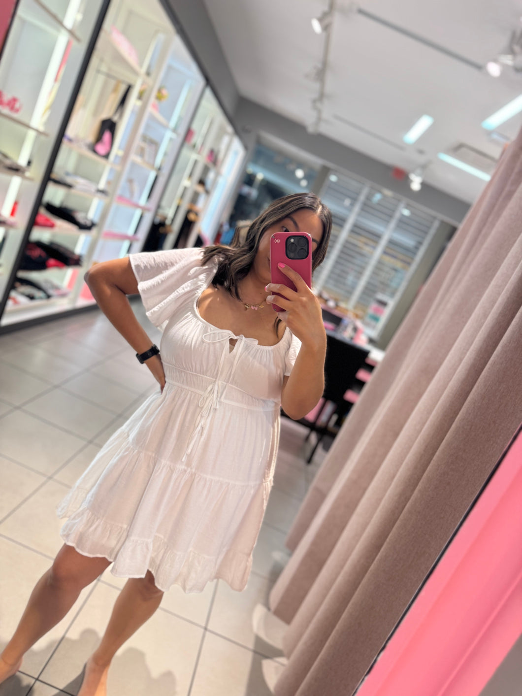 Lina white mini dress