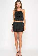 Load image into Gallery viewer, Black Mirage Ruffle Set
