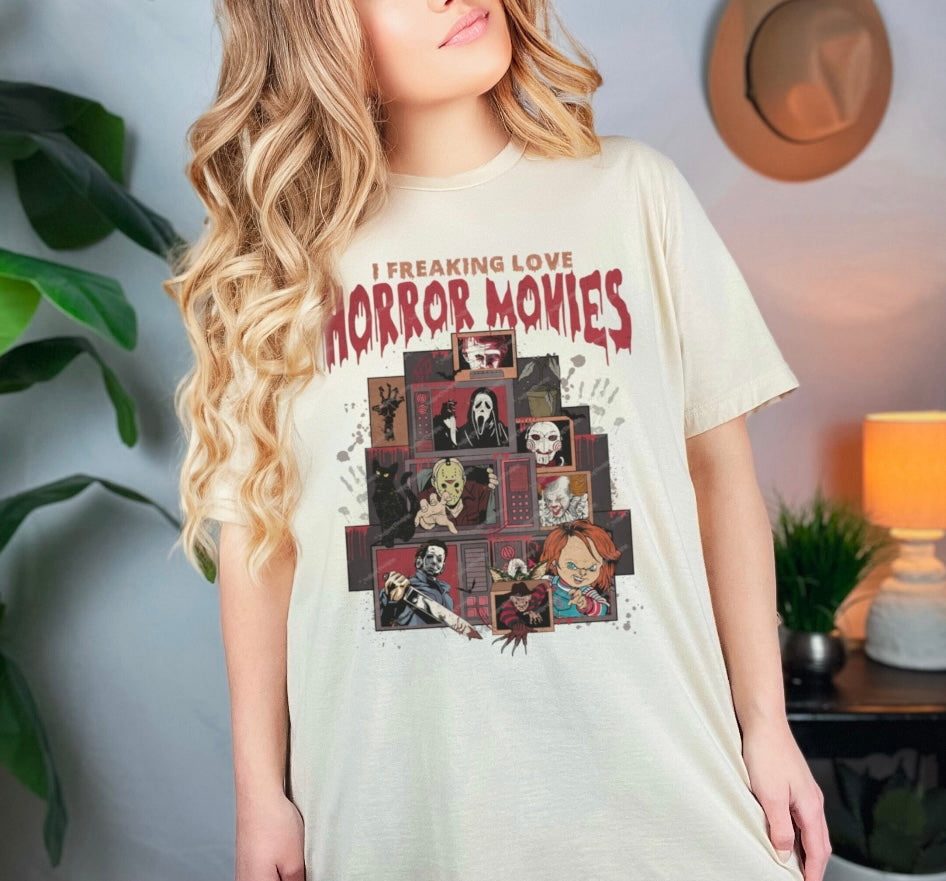 I freaking Love Horror Movies Ivory T-shirt