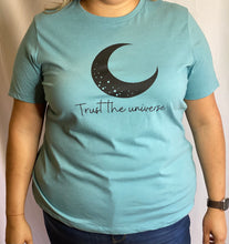 Load image into Gallery viewer, Heather Blue Tee trust the Universe
