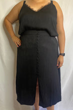 Load image into Gallery viewer, Black Button Midi Skirt
